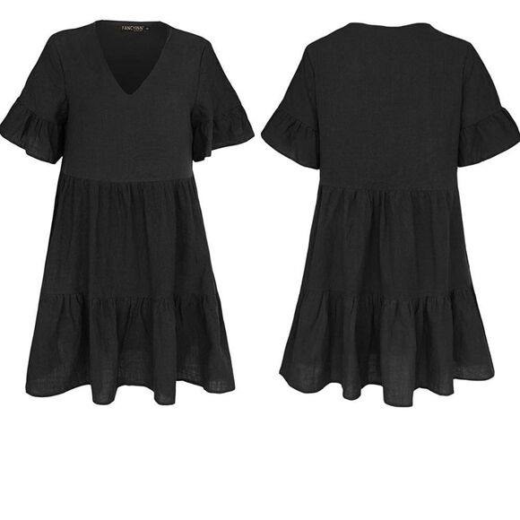 NWT XS Fancyinn Cute Black Shift Dress - Picture 4 of 7